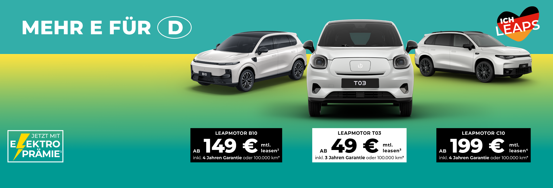E‑Auto Prämie 2026 – Bis zu 6.000 € Förderung für Leapmotor Elektroautos
